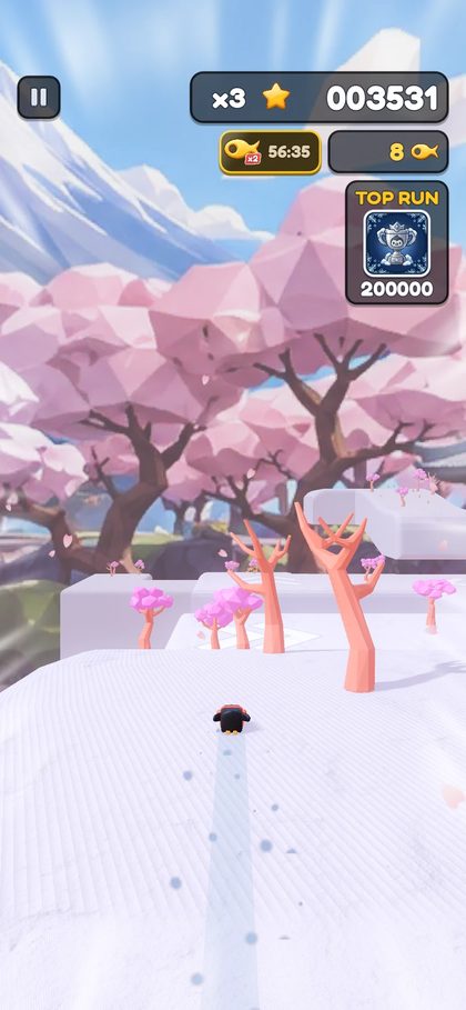 A slope under pink sakura trees